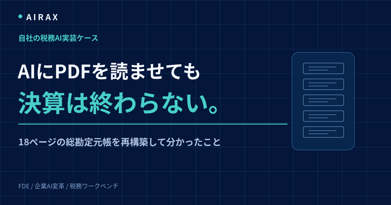 AIにPDFを読ませても決算は終わらないという法人決算再構築ケースの表紙